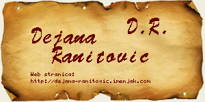 Dejana Ranitović vizit kartica